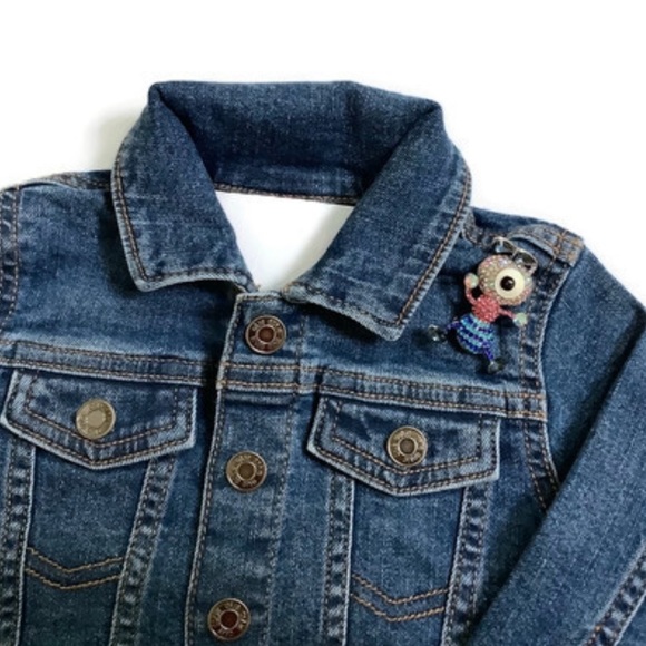 Pink and Blue Rhinestone Cartoon looking Ant Brooch/Pendant - Picture 2 of 8